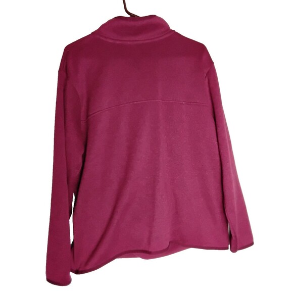 Eddie Bauer Sweatshirt Womans 2XL Pullover Red Fleece Pullover Henley 1/4 Snap - Picture 4 of 5